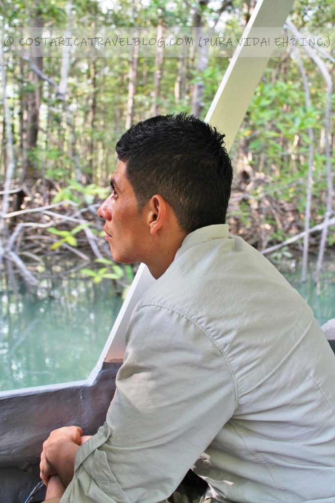 Ricky; boating through the mangroves at Isla Damas